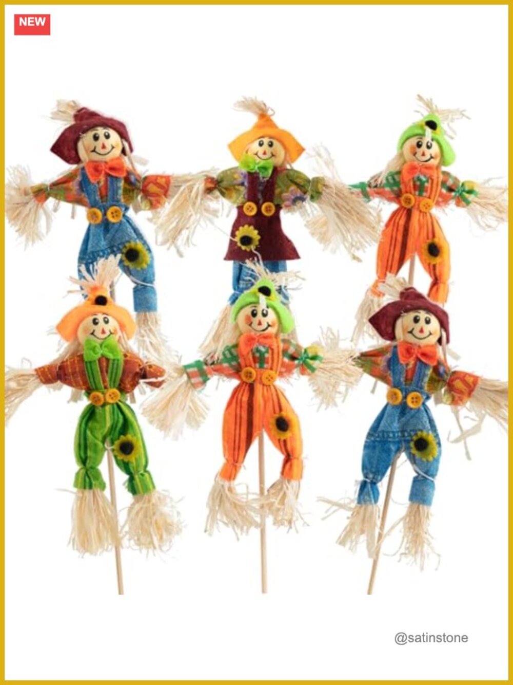 6 PCS Halloween Scarecrow Decorations Fall Harvest Garden Stakes